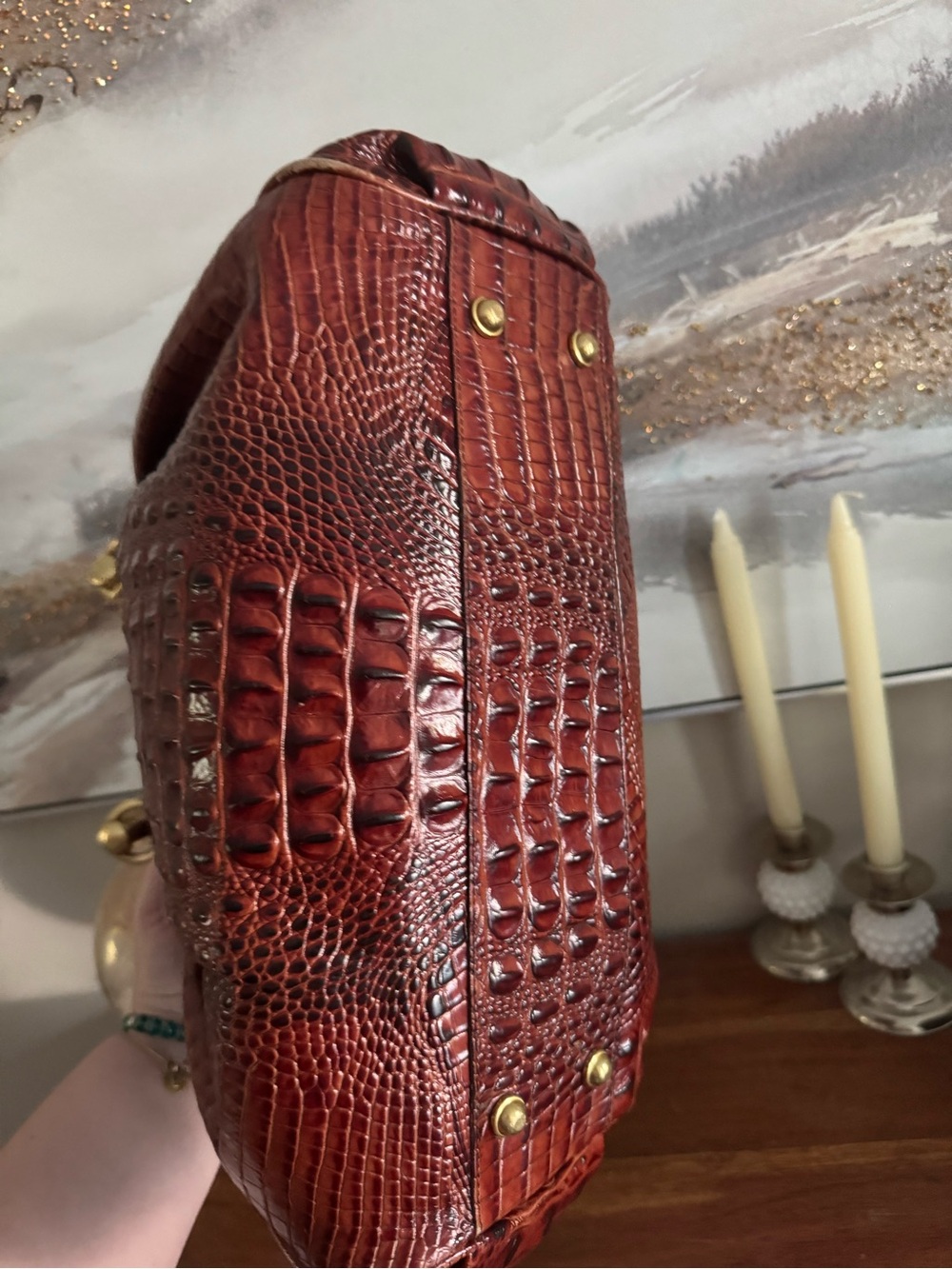 Brahmin Celia Bag Women's Alligator Purse Handbag - Picture 9 of 9